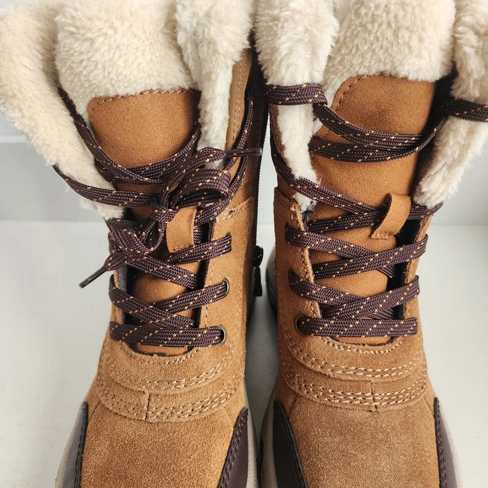 Easy Spirit Senorte Womens 5M Tan Suede‎ Faux Fur Lined Winter Snow Boots Brown